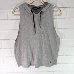 Under Armor Gray Terry Loose Fit Sleeveless Hoodie